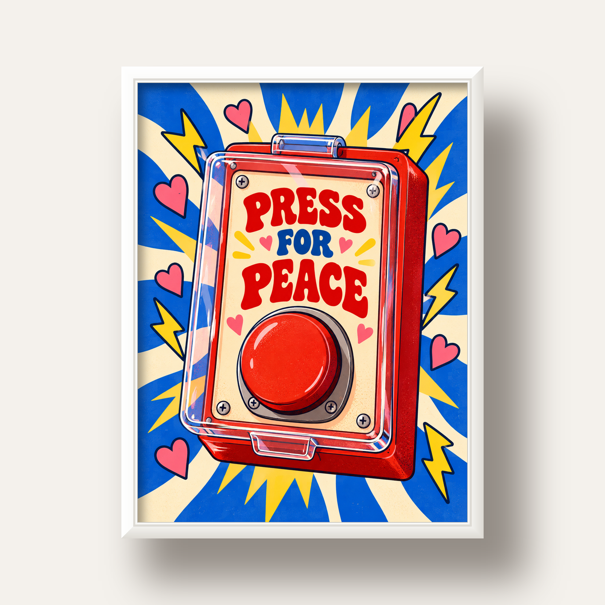 Press for Peace — beyaz derin çerçeveli