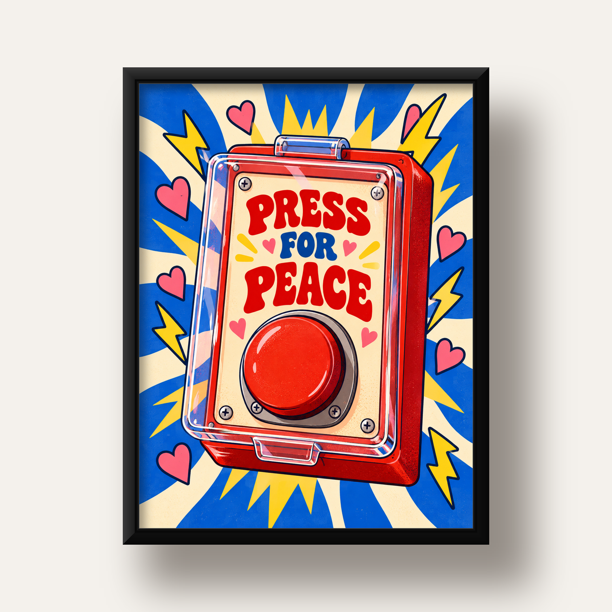 Press for Peace — siyah derin çerçeveli