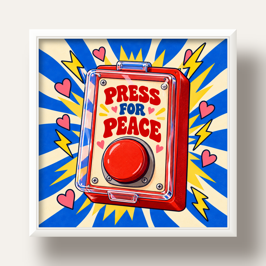 Press for Peace — beyaz derin çerçeveli