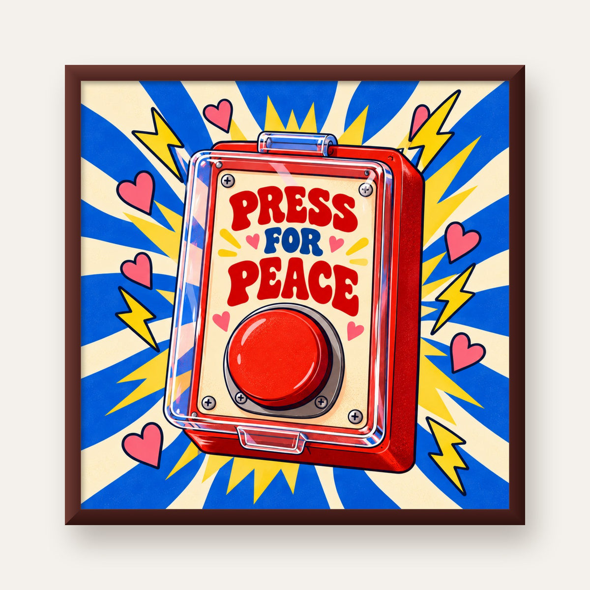 Press for Peace — ceviz çerçeveli