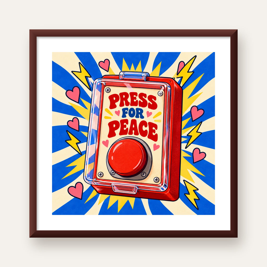 Press for Peace — ceviz çerçeveli paspartulu
