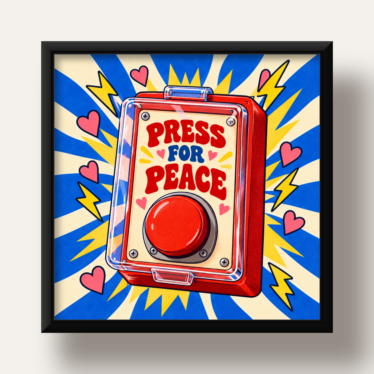 Press for Peace — siyah derin çerçeveli