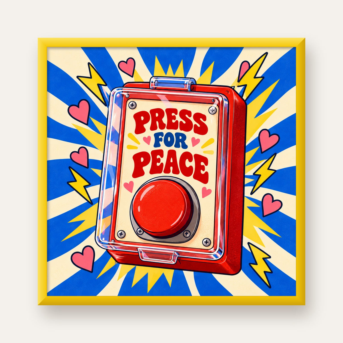 Press for Peace — sarı çerçeveli