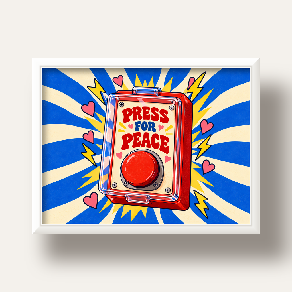 Press for Peace — beyaz derin çerçeveli