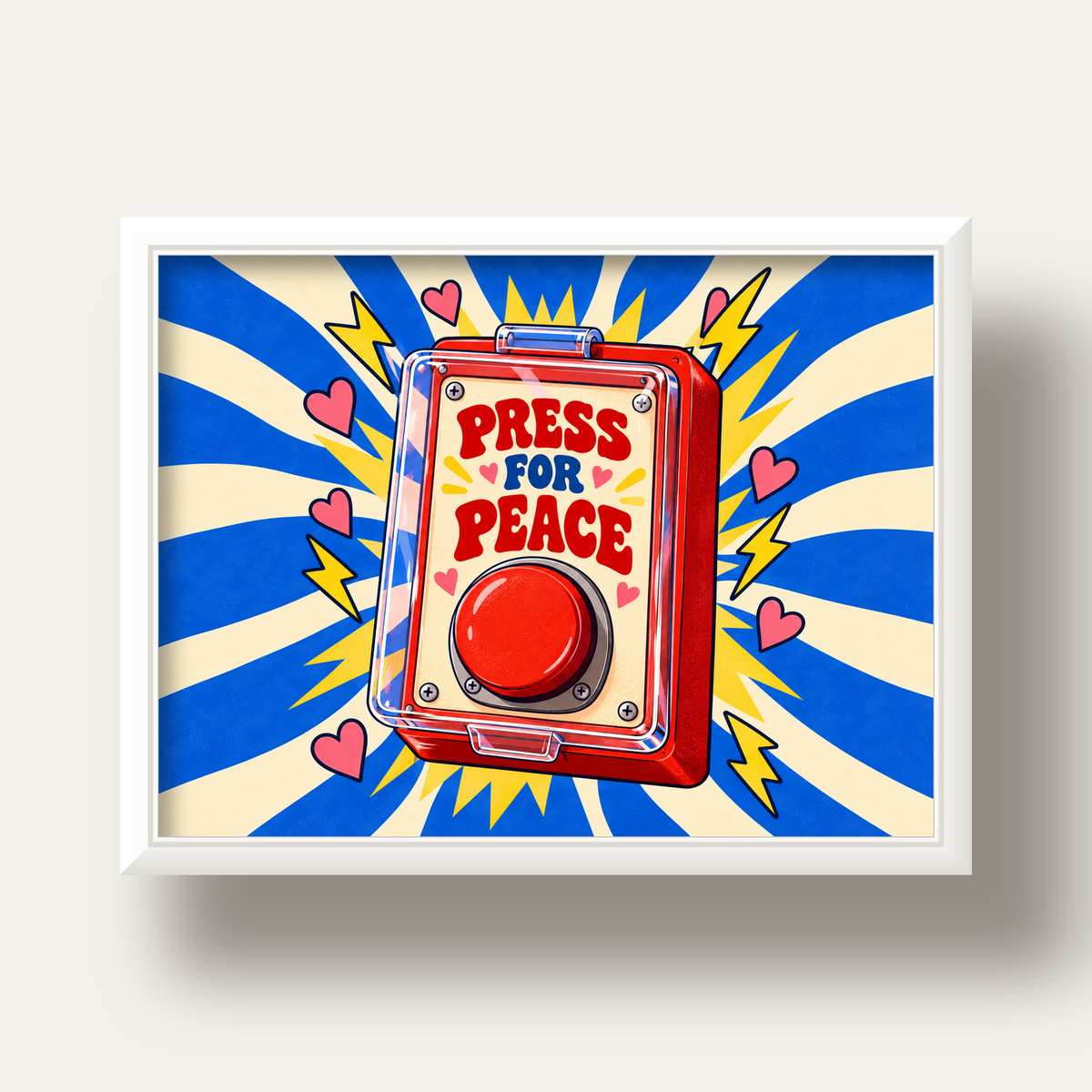 Press for Peace — beyaz derin çerçeveli