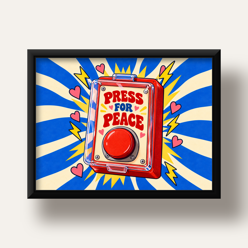 Press for Peace — siyah derin çerçeveli
