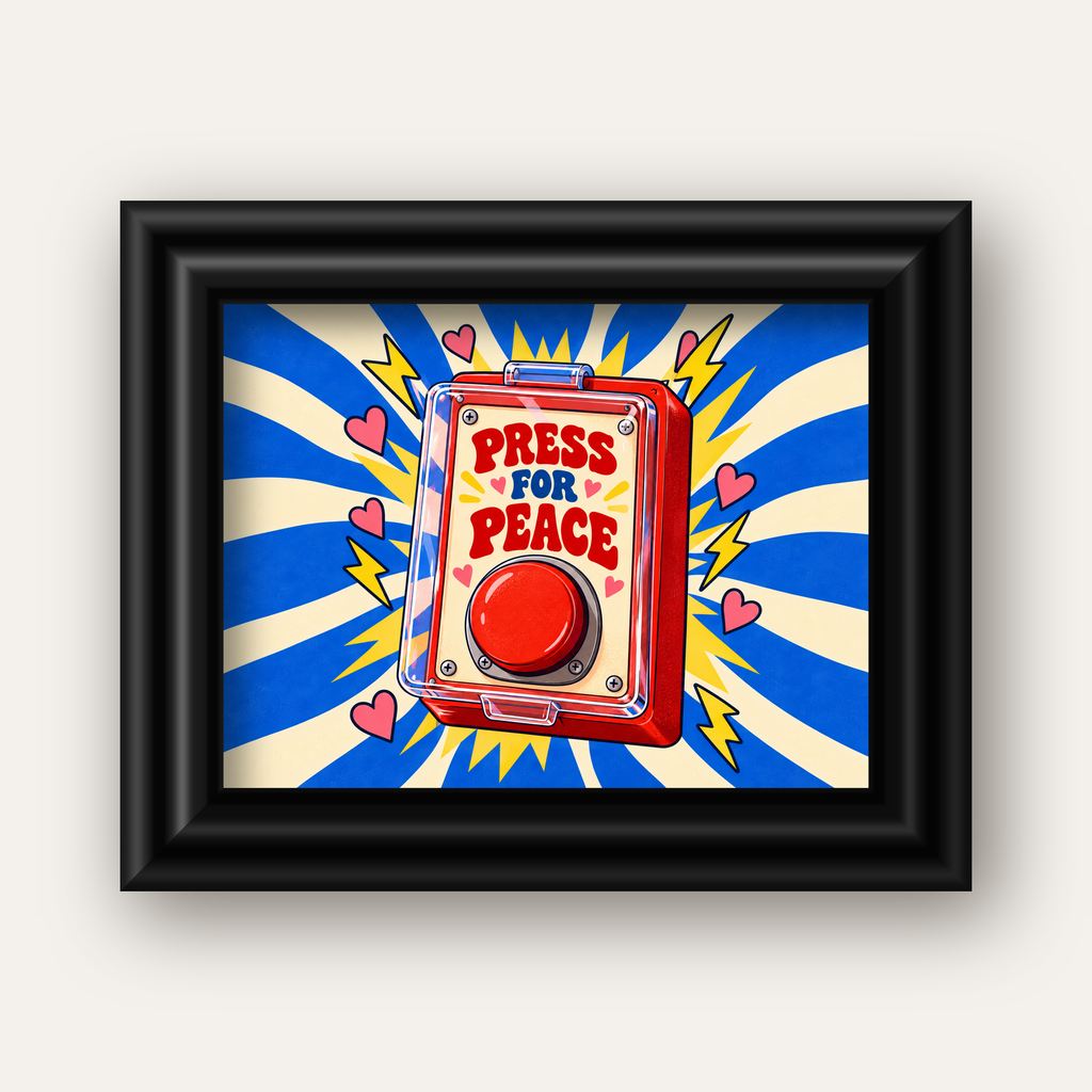 Press for Peace — siyah galeri çerçeveli
