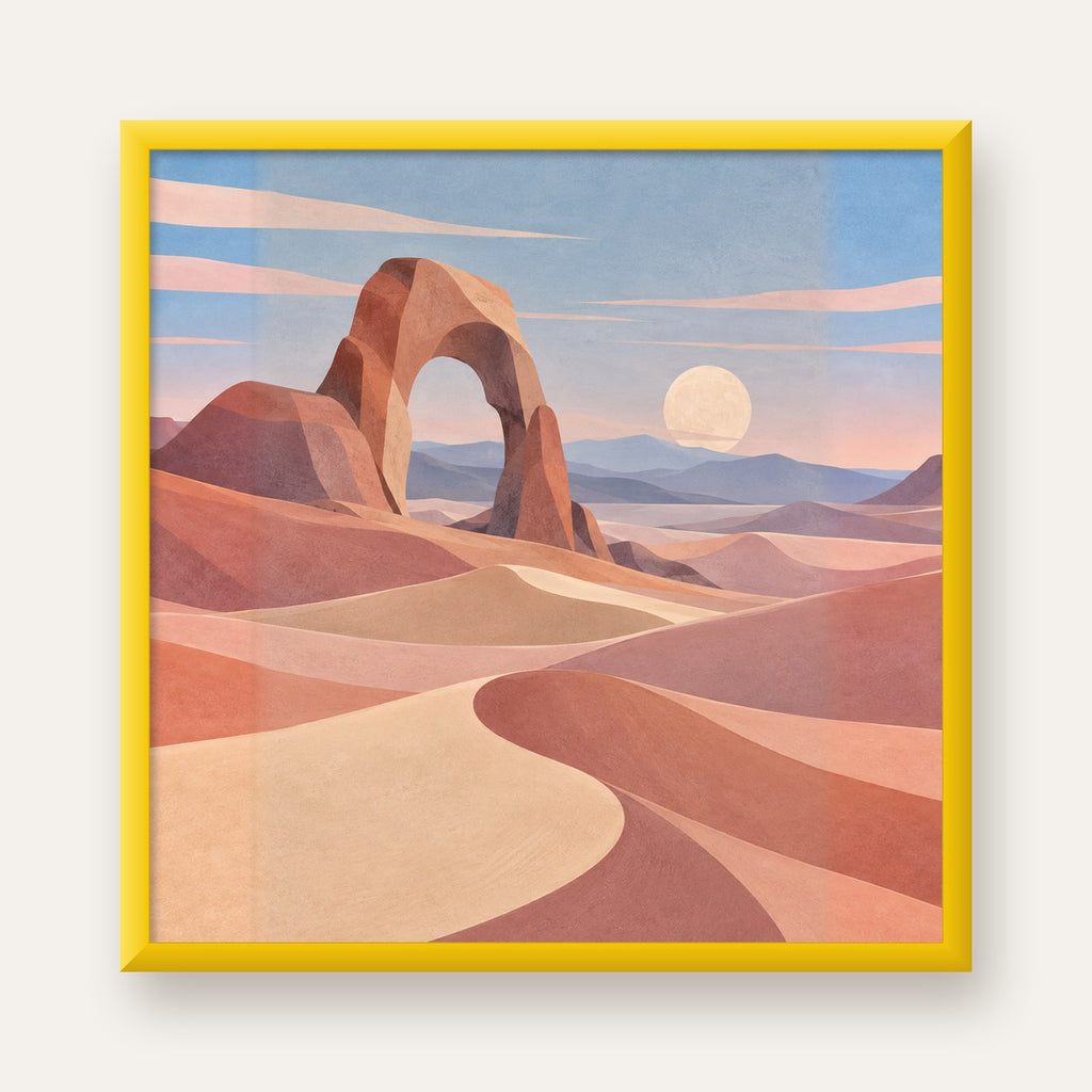 Pudra Geometrik Çöl — sarı çerçeveli