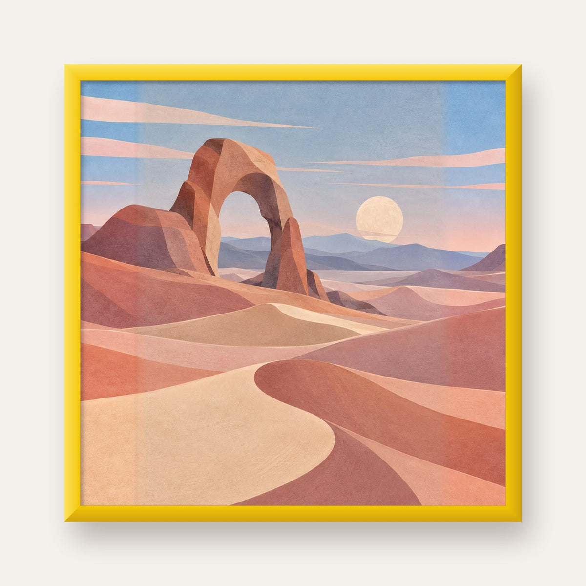 Pudra Geometrik Çöl — sarı çerçeveli