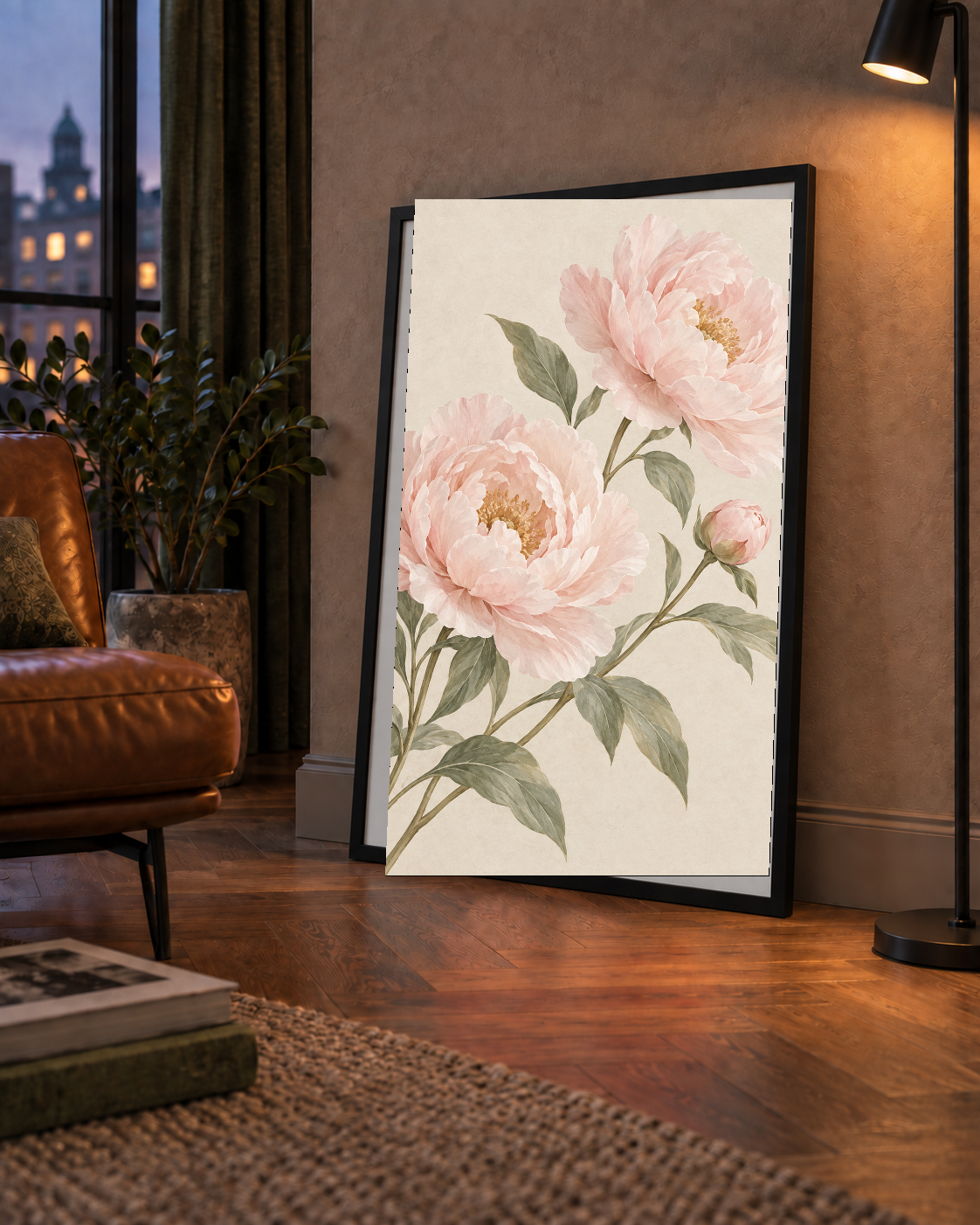 Pembe Şakayık Akvarel Poster – Zarif Çiçek Duvar Dekoru
