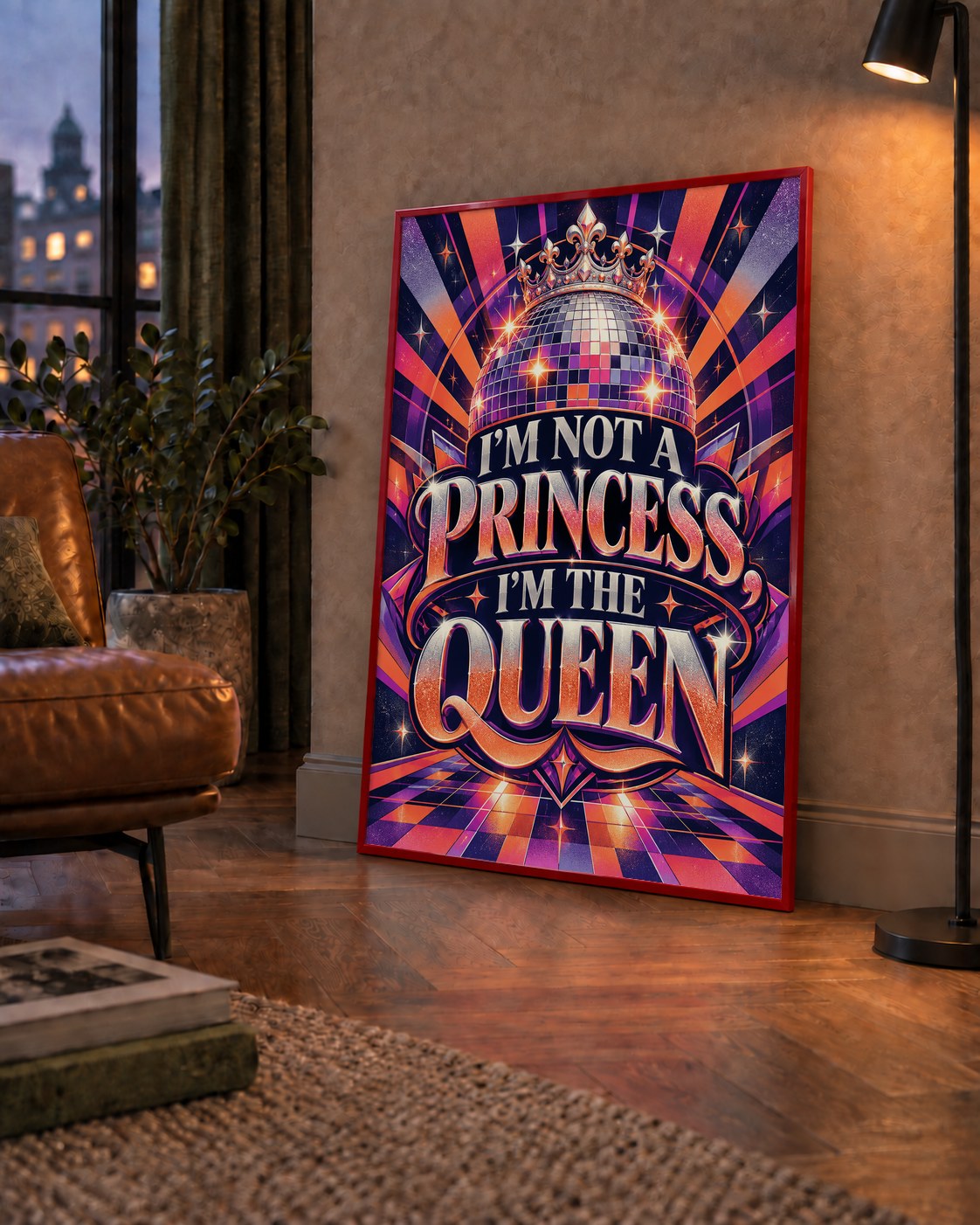 I'm Not a Princess — Disko Kraliçesi — çerçeveli hâliyle bir ev duvarında
