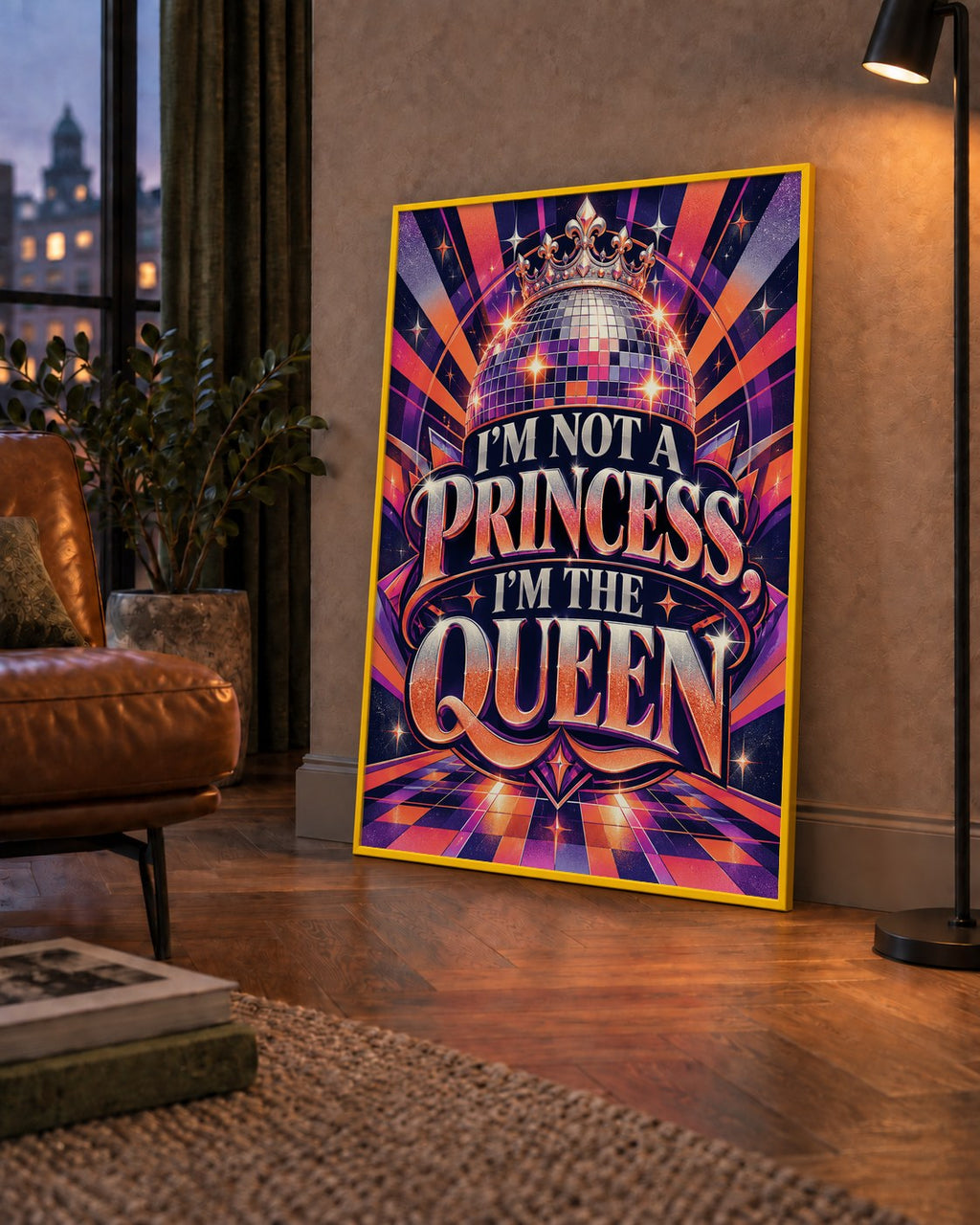 I'm Not a Princess — Disko Kraliçesi — çerçeveli hâliyle bir ev duvarında