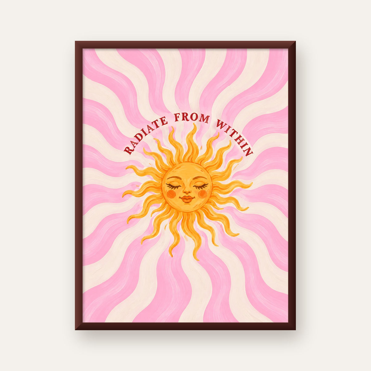Radiate From Within Güneş Poster — ceviz çerçeveli