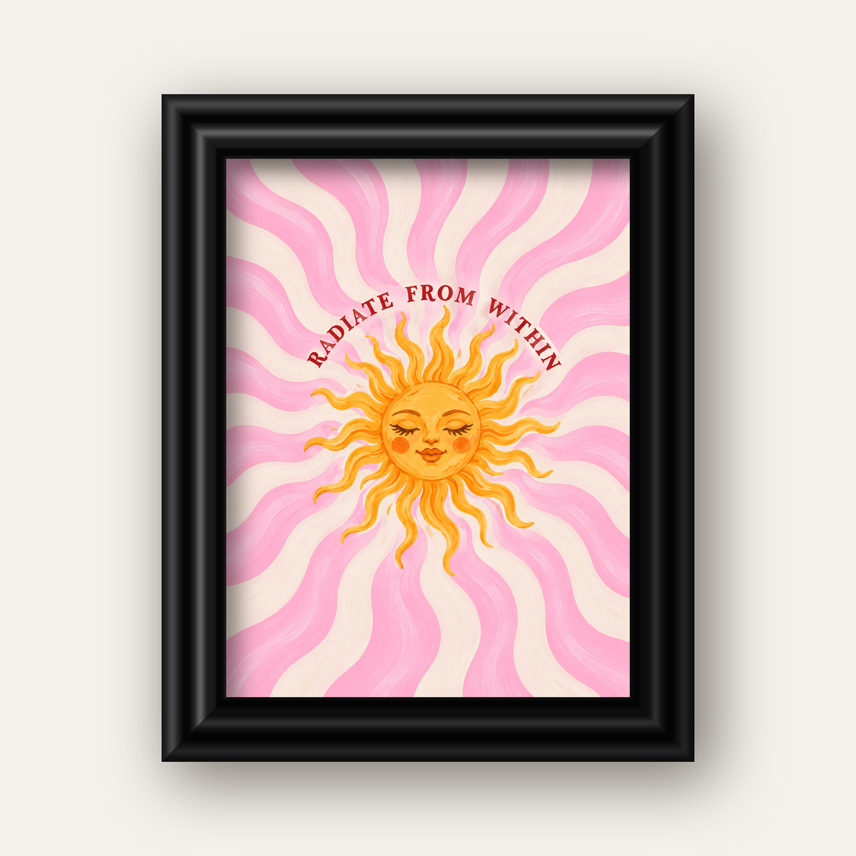 Radiate From Within Güneş Poster — siyah galeri çerçeveli