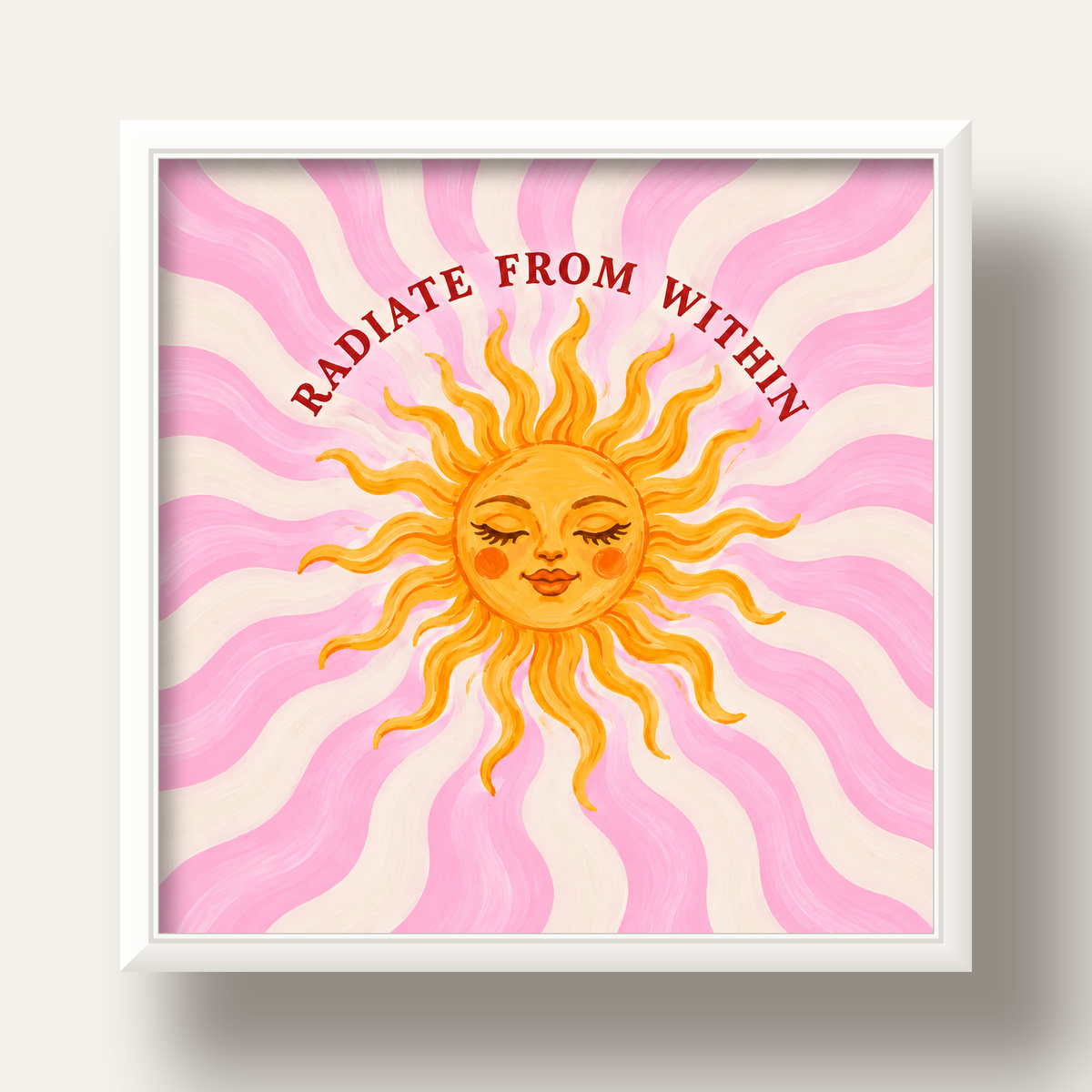 Radiate From Within Güneş Poster — beyaz derin çerçeveli