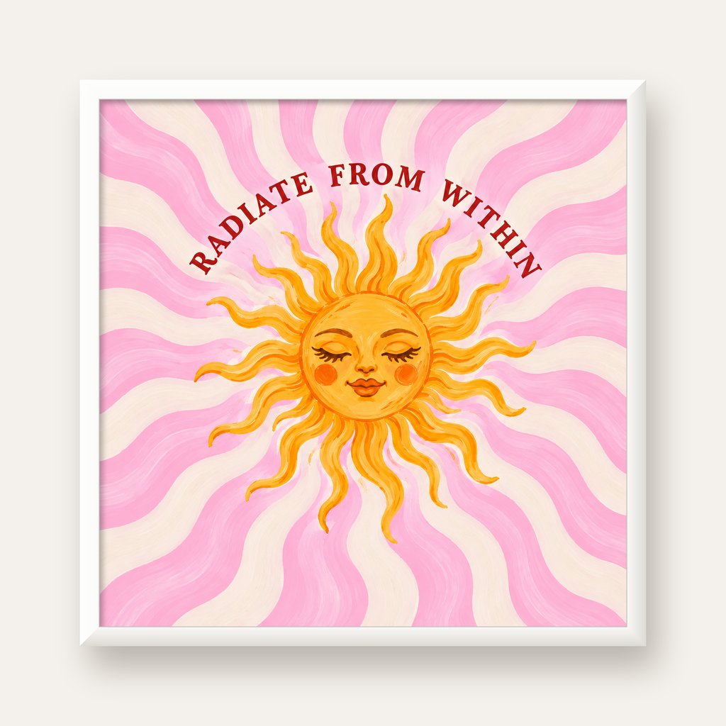 Radiate From Within Güneş Poster — beyaz çerçeveli kare poster