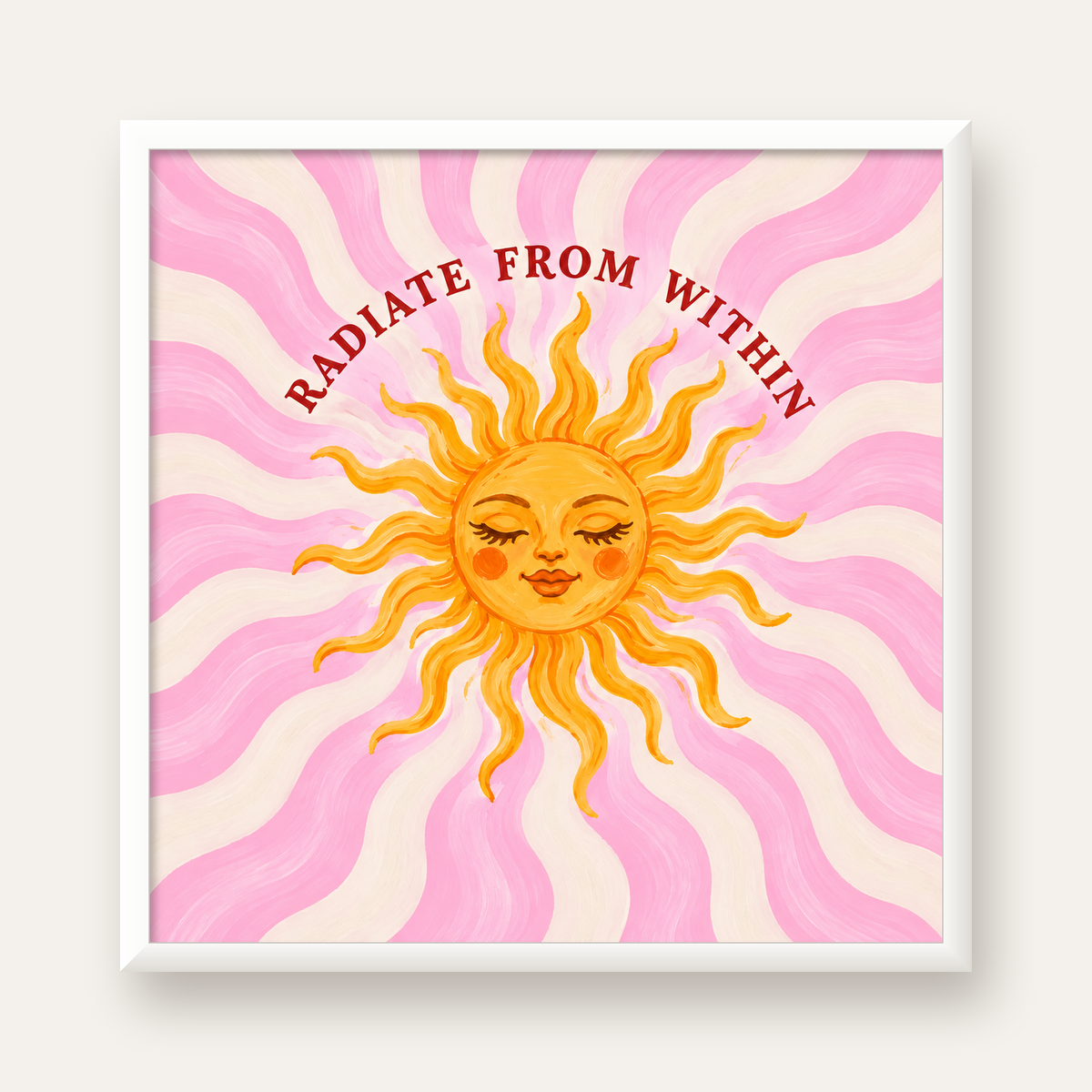 Radiate From Within Güneş Poster — beyaz çerçeveli kare poster
