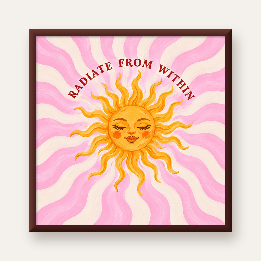Radiate From Within Güneş Poster — ceviz çerçeveli