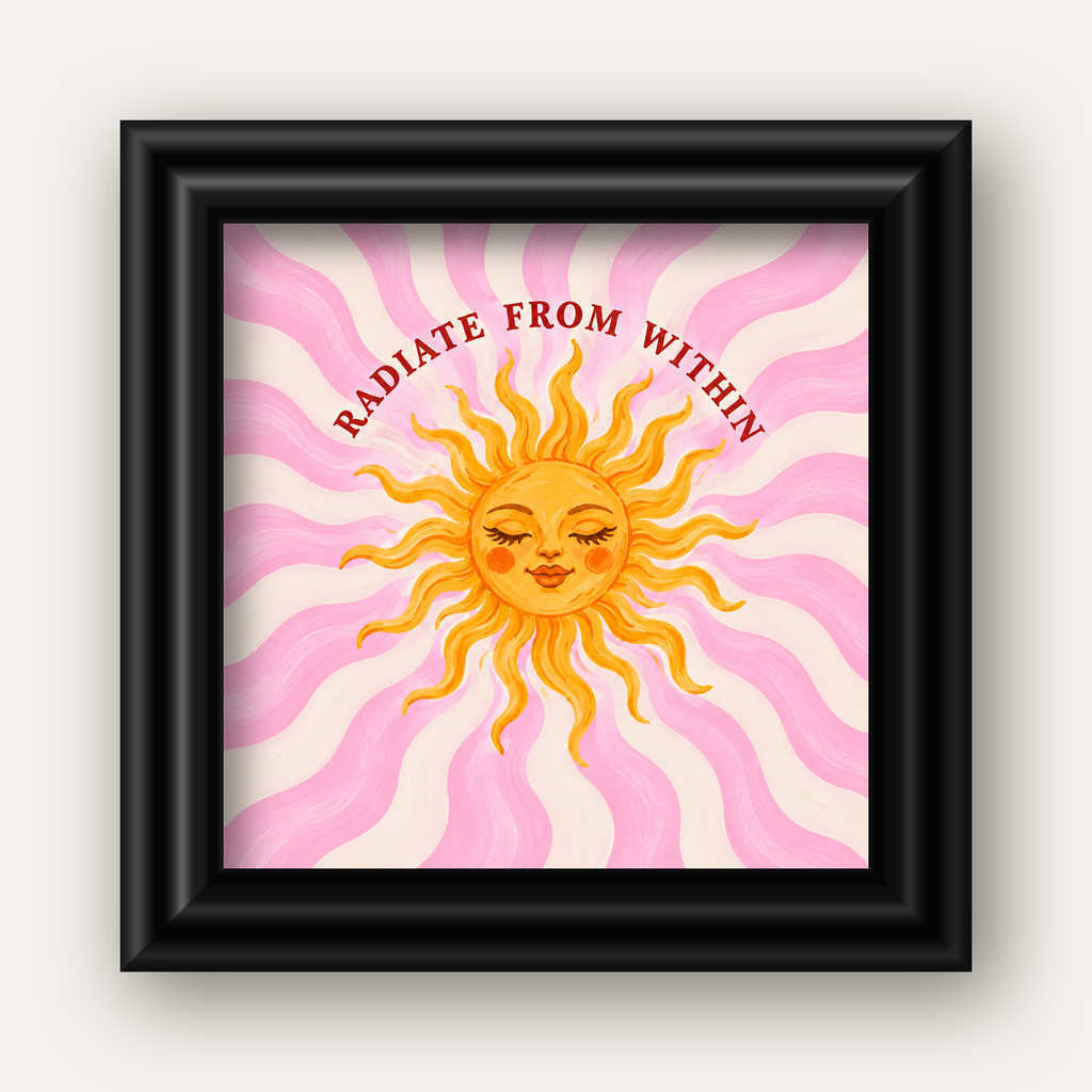 Radiate From Within Güneş Poster — siyah galeri çerçeveli