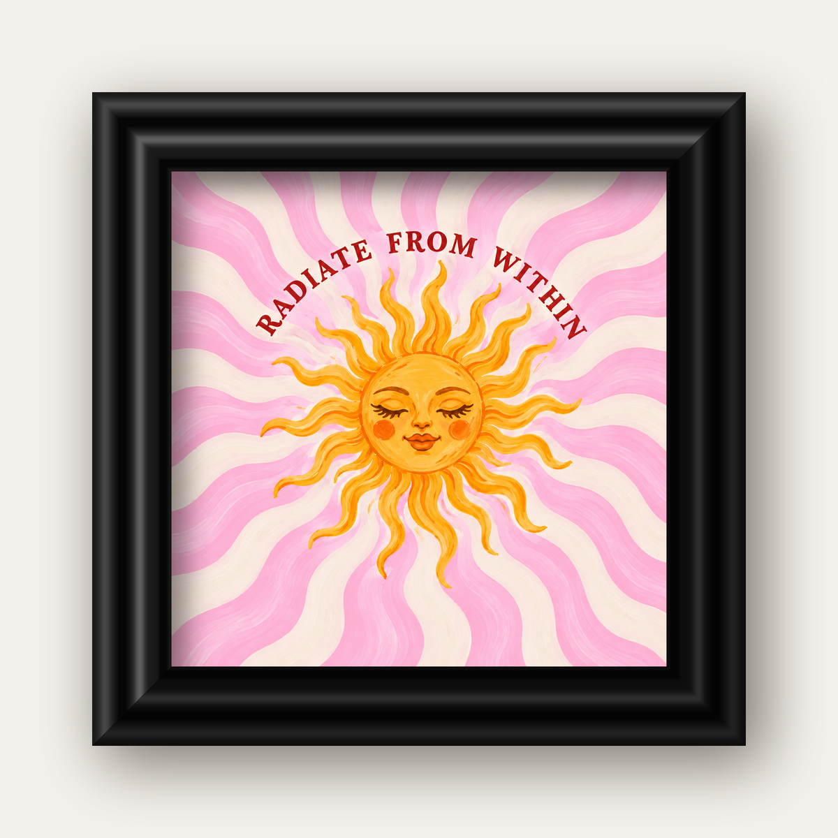 Radiate From Within Güneş Poster — siyah galeri çerçeveli