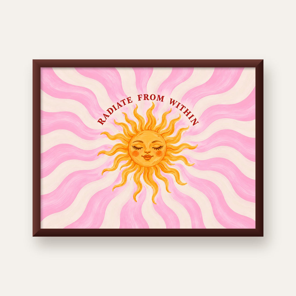 Radiate From Within Güneş Poster — ceviz çerçeveli
