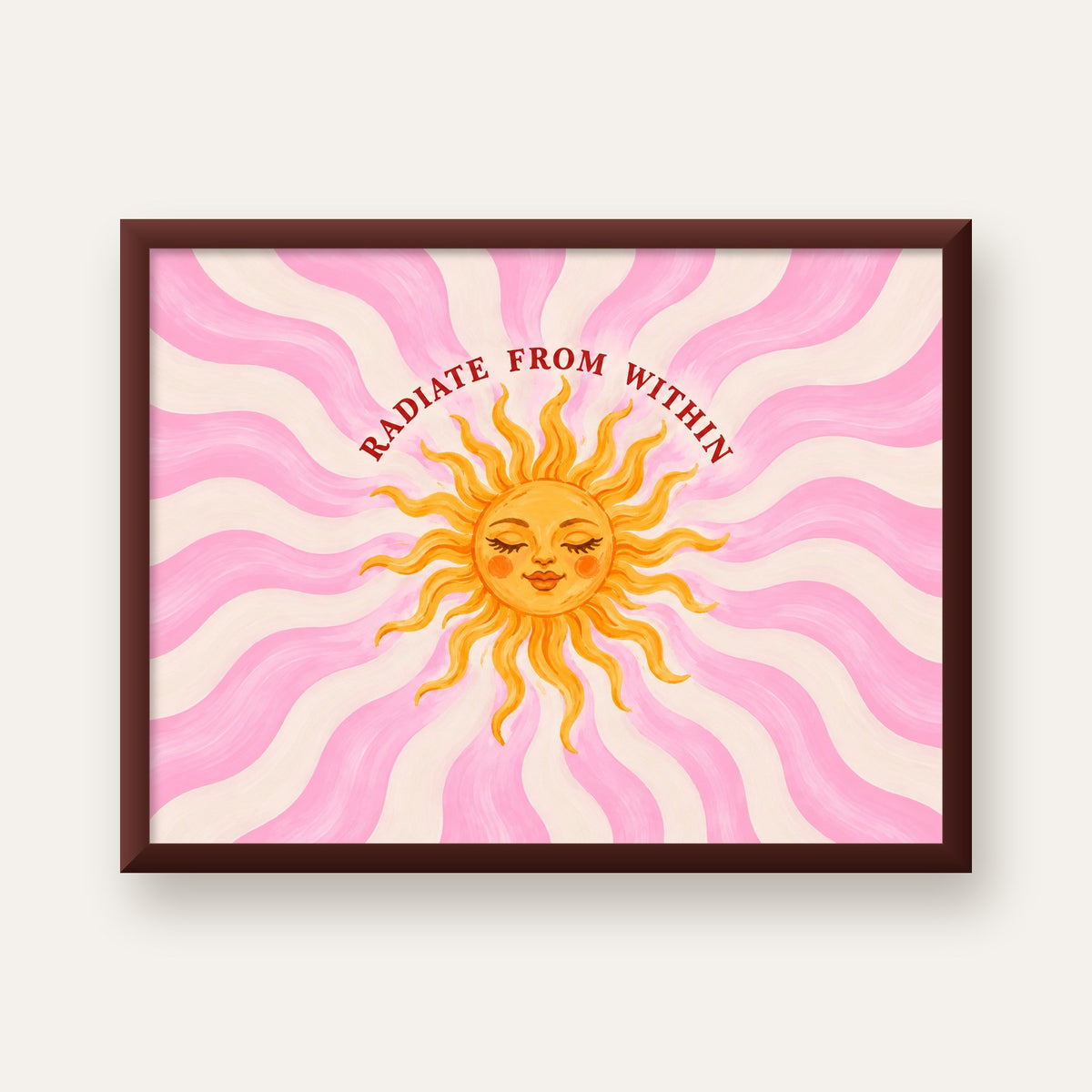 Radiate From Within Güneş Poster — ceviz çerçeveli