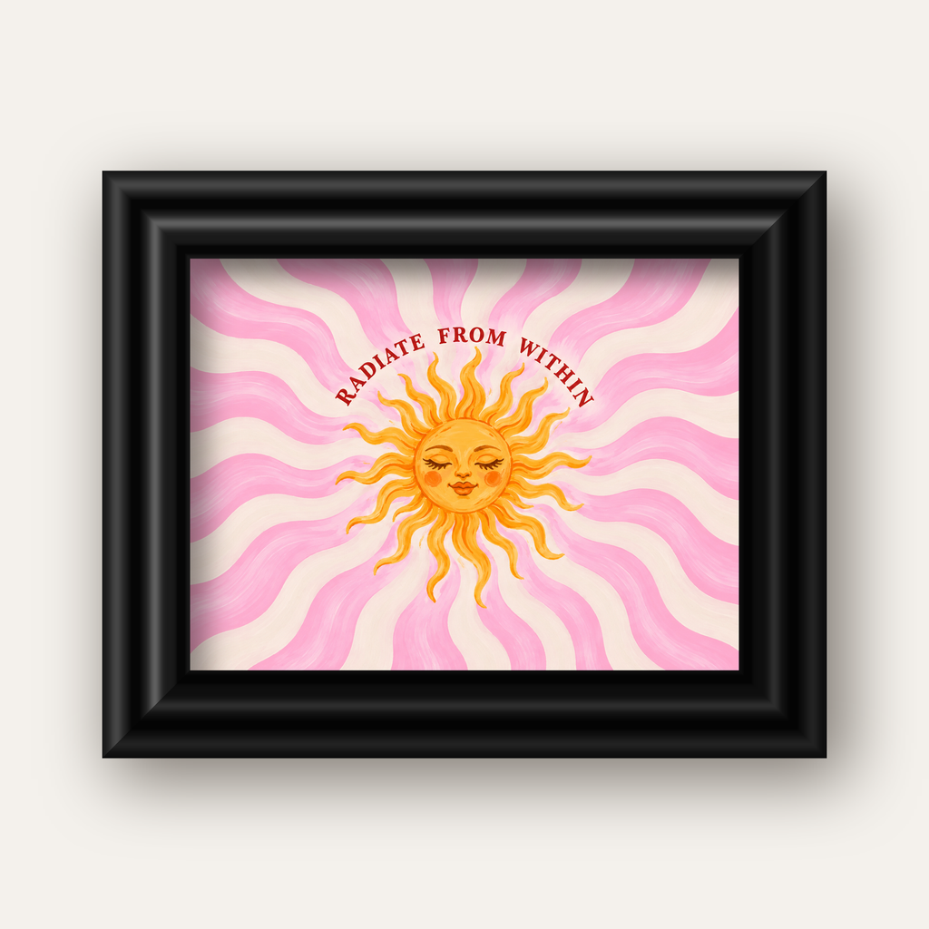 Radiate From Within Güneş Poster — siyah galeri çerçeveli