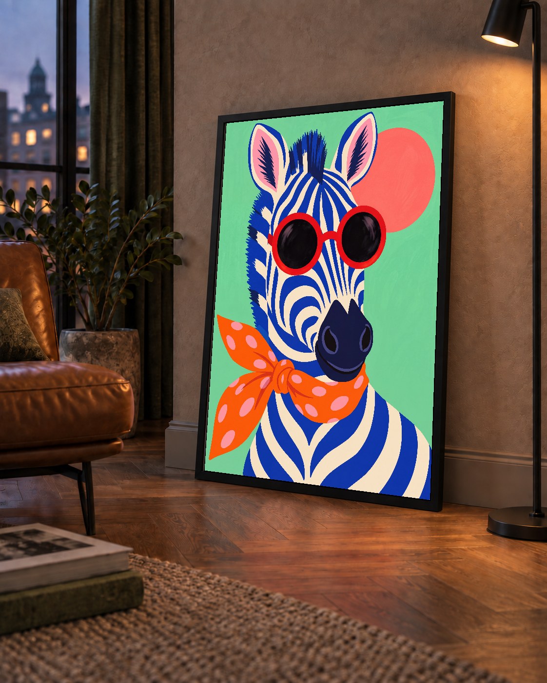Renkli Zebra İllüstrasyonu Poster – Modern Sanat Baskısı