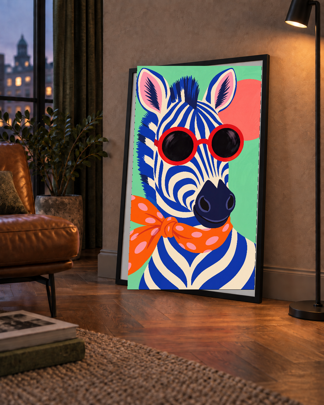 Renkli Zebra İllüstrasyonu Poster – Modern Sanat Baskısı