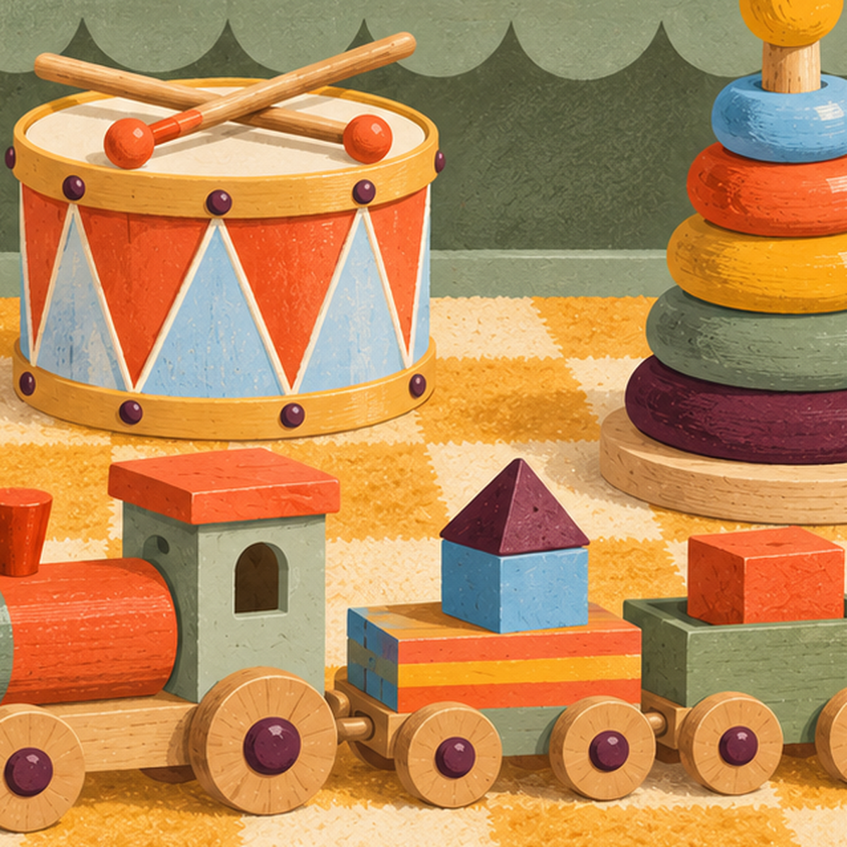 Nostaljik Uzay Temalı Oyuncaklar Dijital Poster — baskının yakın çekimi, kâğıt dokusu ve renk detayı