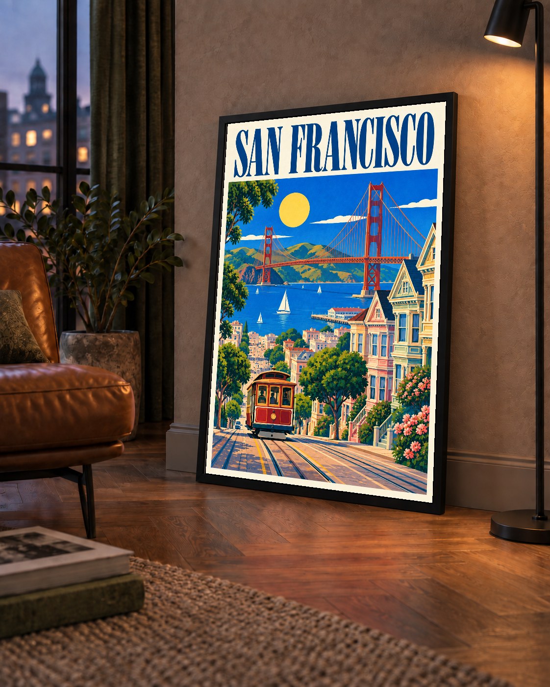 San Francisco Retro Manzara Poster – Renkli Modern Duvar Dekoru