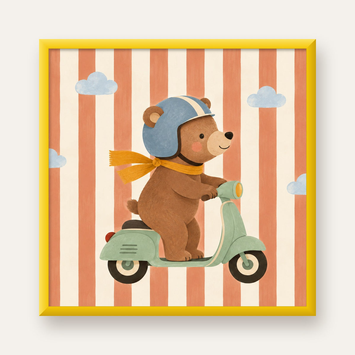 Scooterli Ayı — sarı çerçeveli