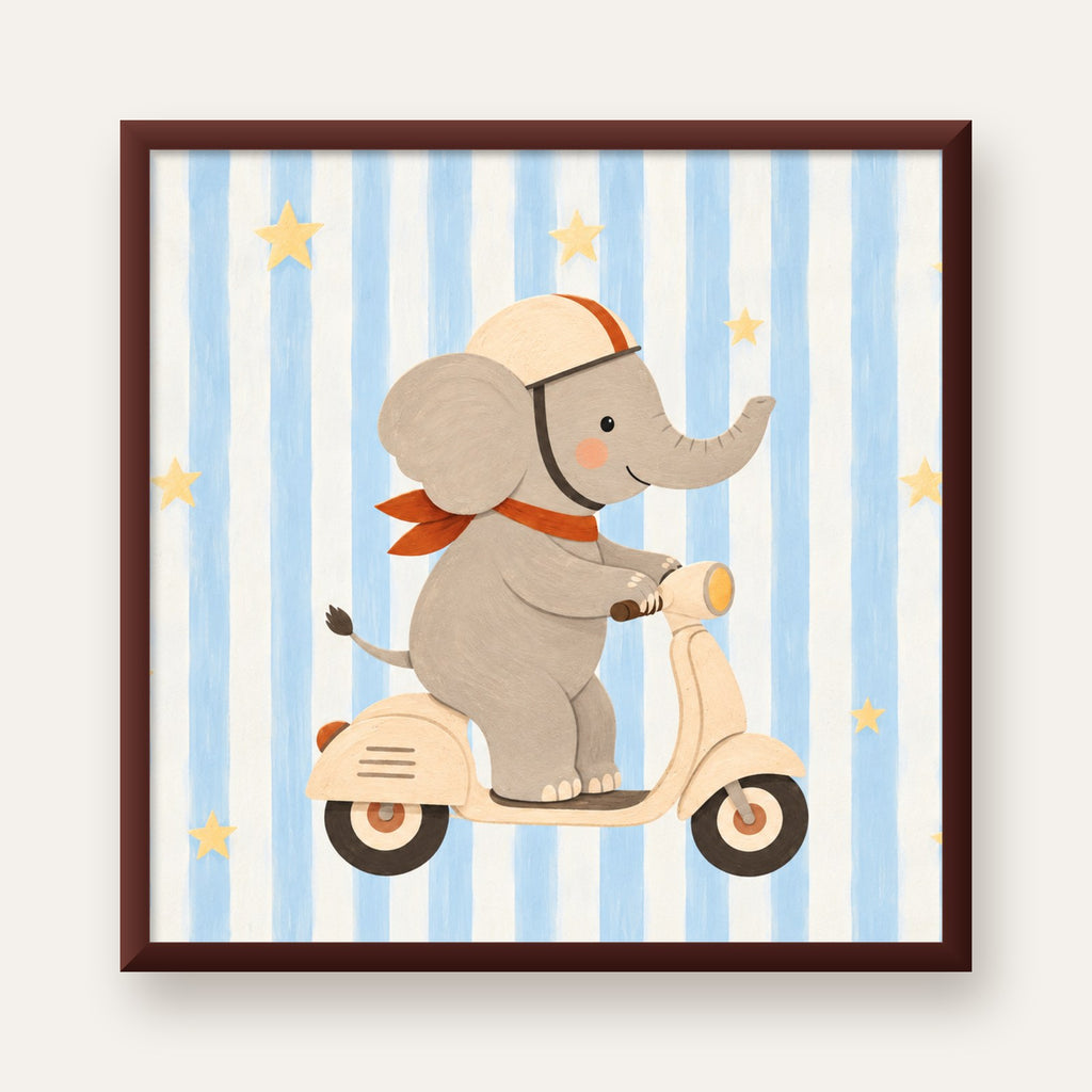 Scooterli Fil — ceviz çerçeveli