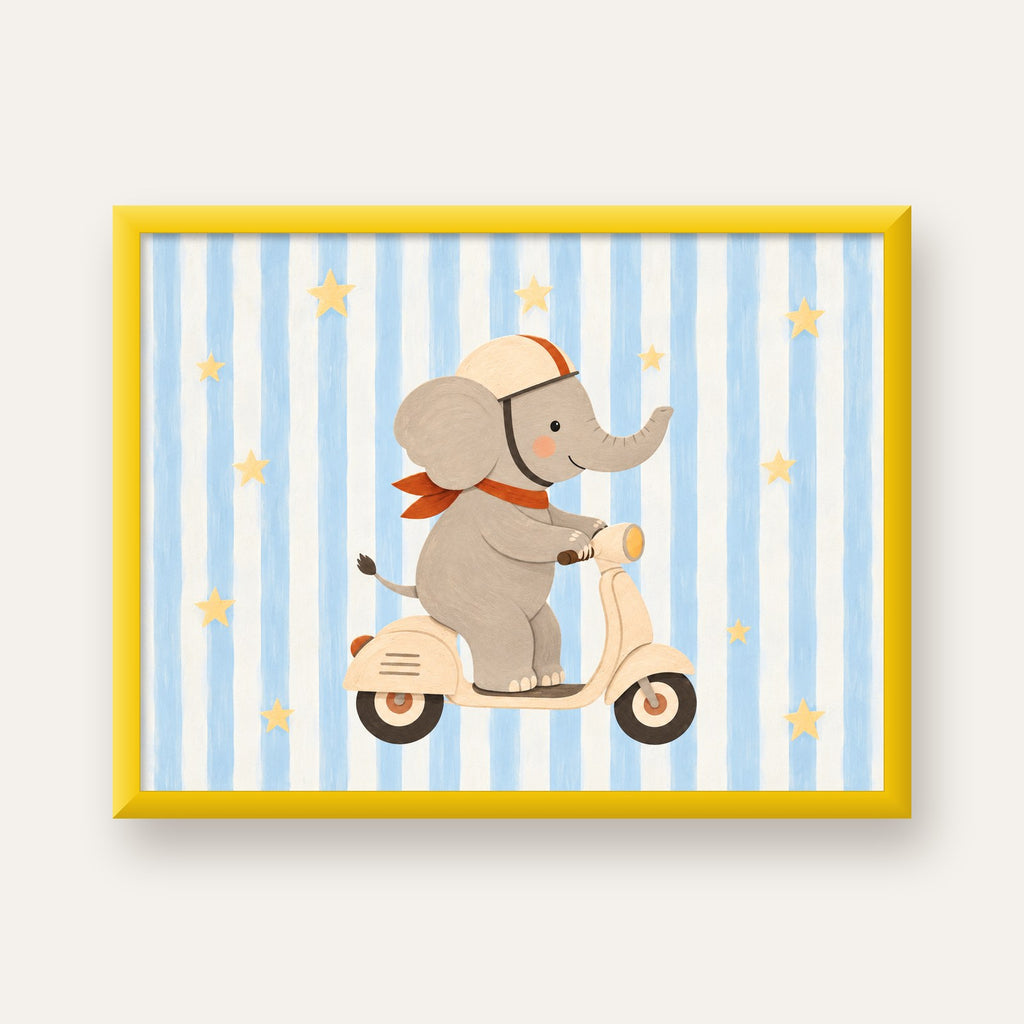 Scooterli Fil — sarı çerçeveli