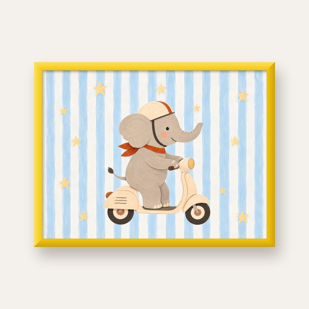 Scooterli Fil — sarı çerçeveli
