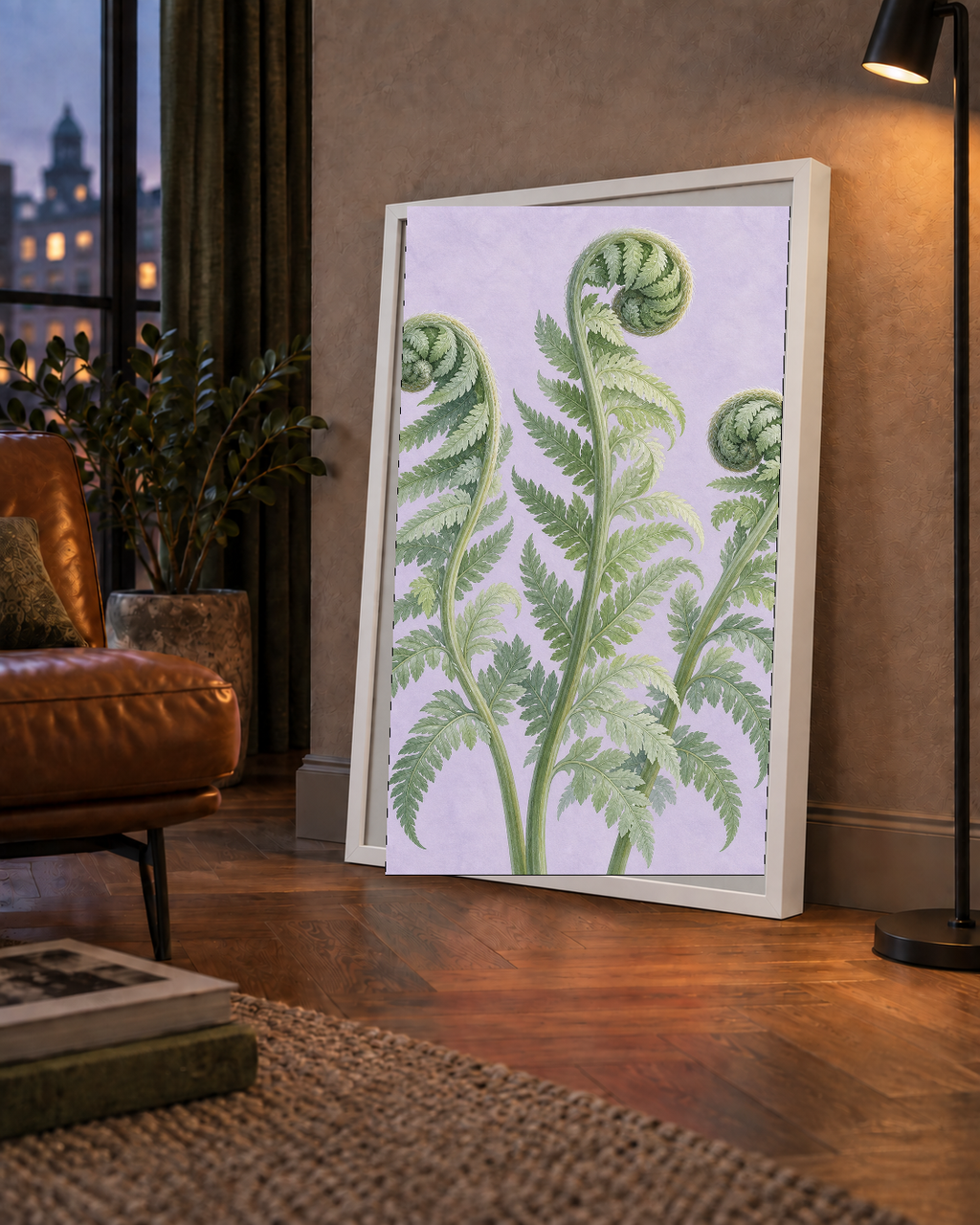 Botanik Eğrelti Otu Suluboya Poster – Modern Duvar Dekoru