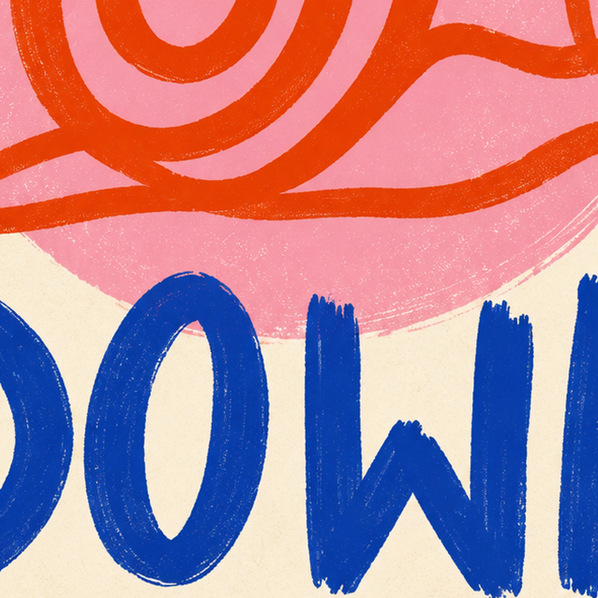 Slow Down Salyangoz Poster – Dijital El İllüstrasyonu — baskının yakın çekimi, kâğıt dokusu ve renk detayı