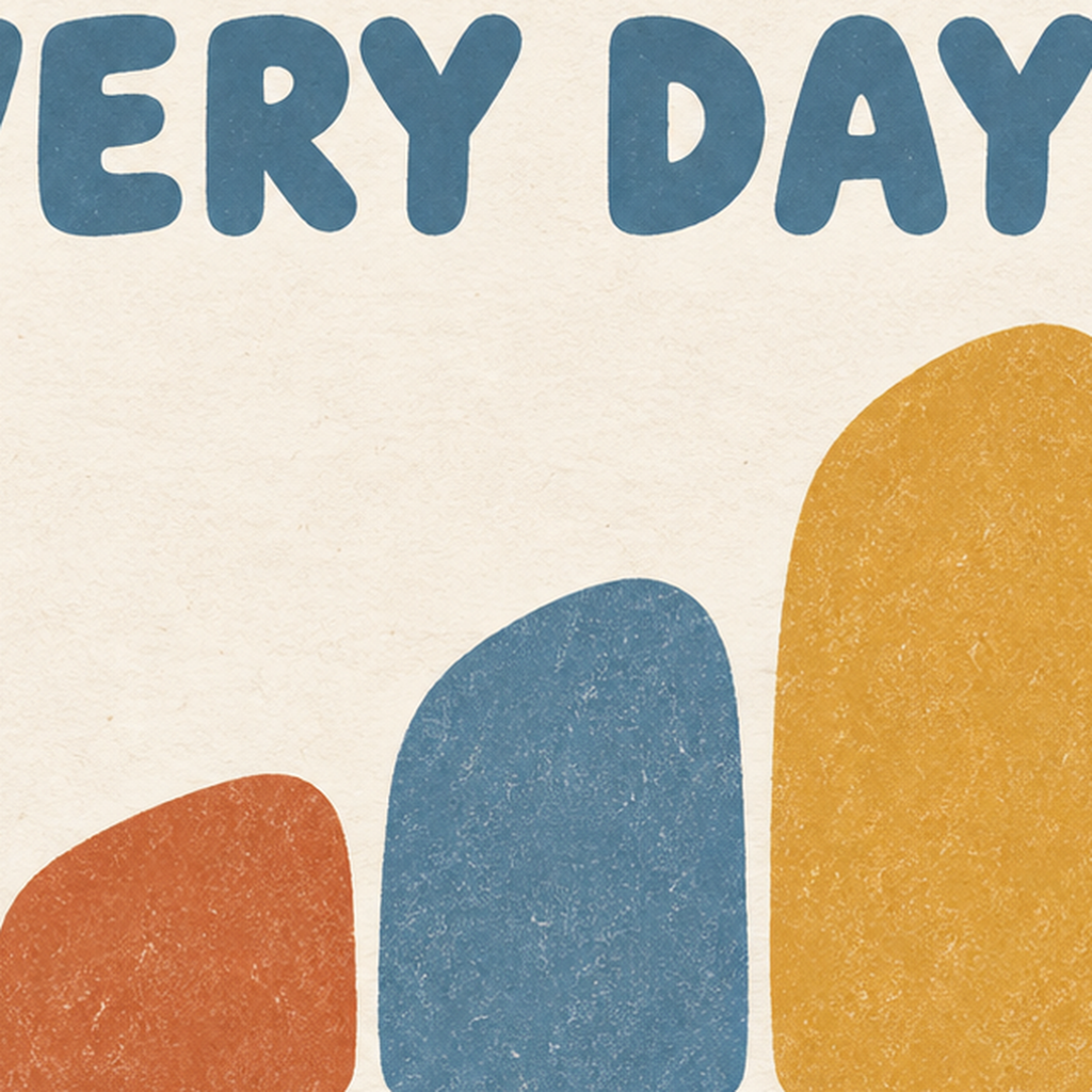 Small Steps Every Day - Minimal Dijital İlham Poster — baskının yakın çekimi, kâğıt dokusu ve renk detayı