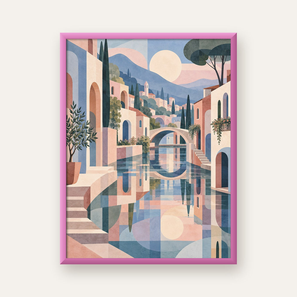 Soft Soyut Kanal Kasabası — pembe çerçeveli