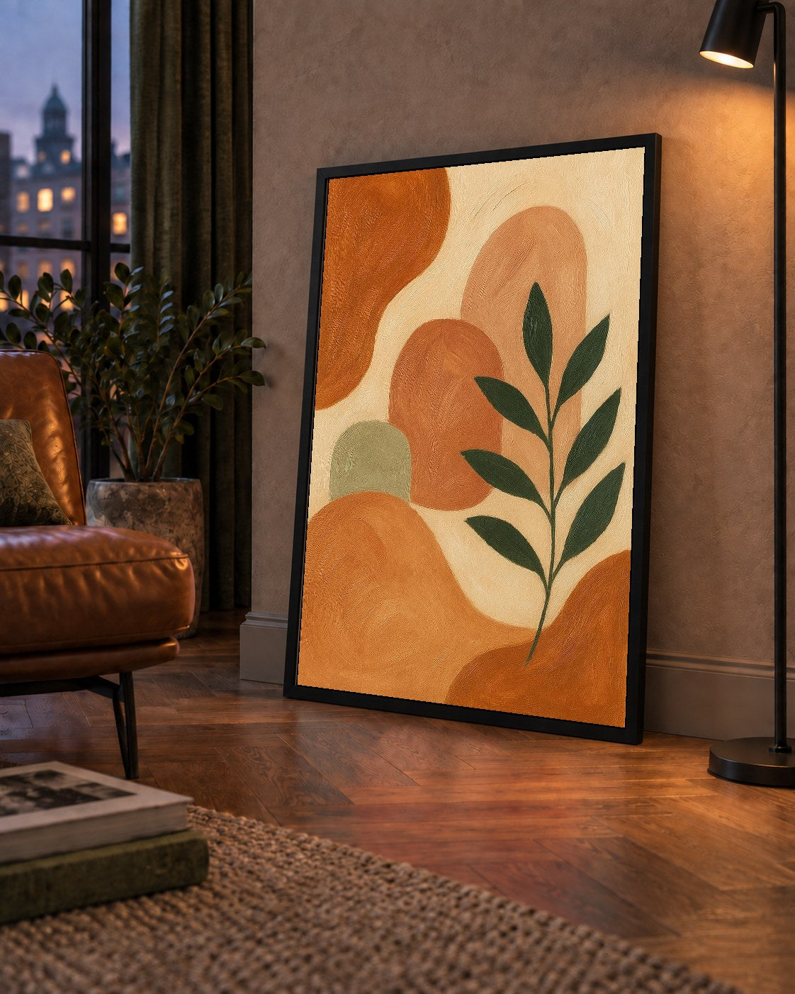 Soyut Bitki ve Şekiller Poster – Modern Minimal Sanat Baskısı