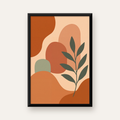 Soyut Bitki ve Şekiller Poster – Modern Minimal Sanat Baskısı — düz siyah çerçeveli duvar posteri