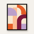 Soyut Geometrik Modern Poster – Minimal Sanat Baskısı — Dikey baskı, düz siyah çerçeveli duvar posteri