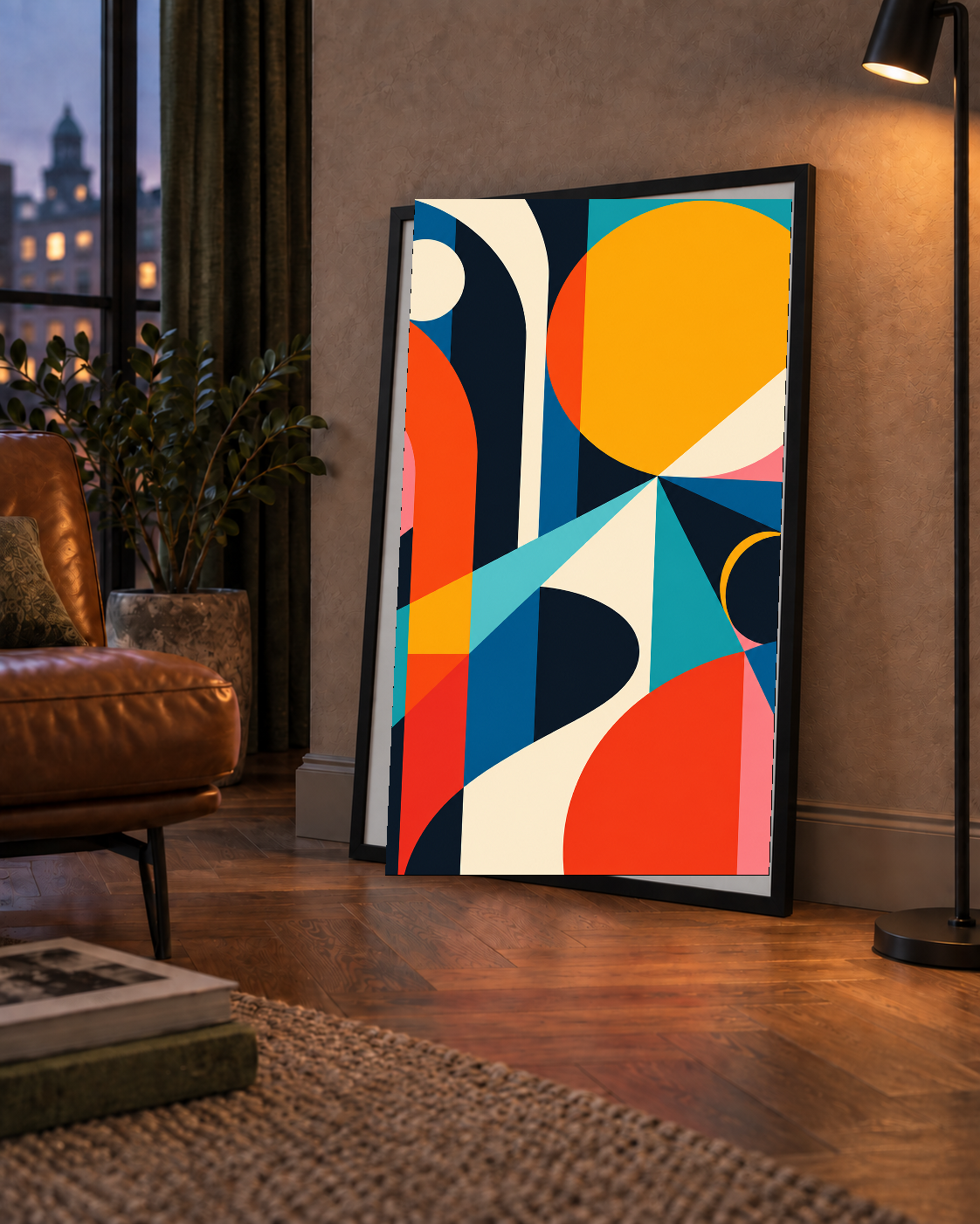 Soyut Geometrik Canlı Renkli Modern Poster Duvar Dekoru