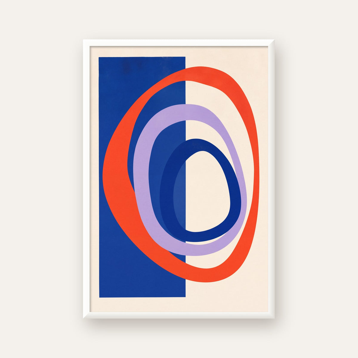 Soyut Geometrik Şekiller Poster – Modern Dijital Baskı — beyaz çerçeveli dikey poster