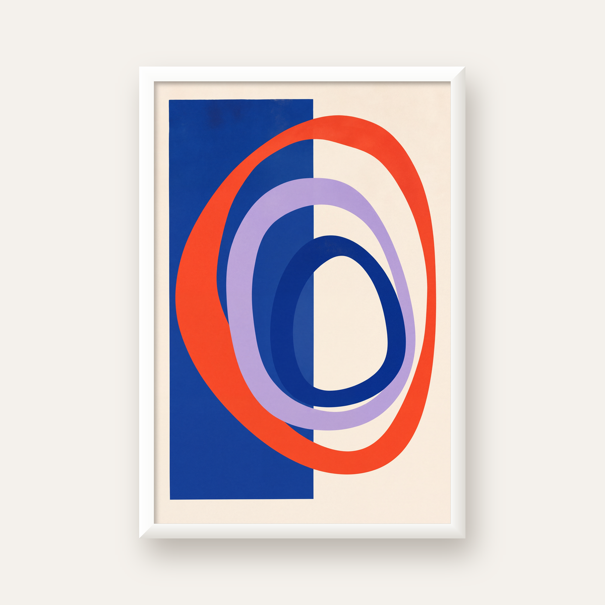 Soyut Geometrik Şekiller Poster – Modern Dijital Baskı — beyaz çerçeveli dikey poster
