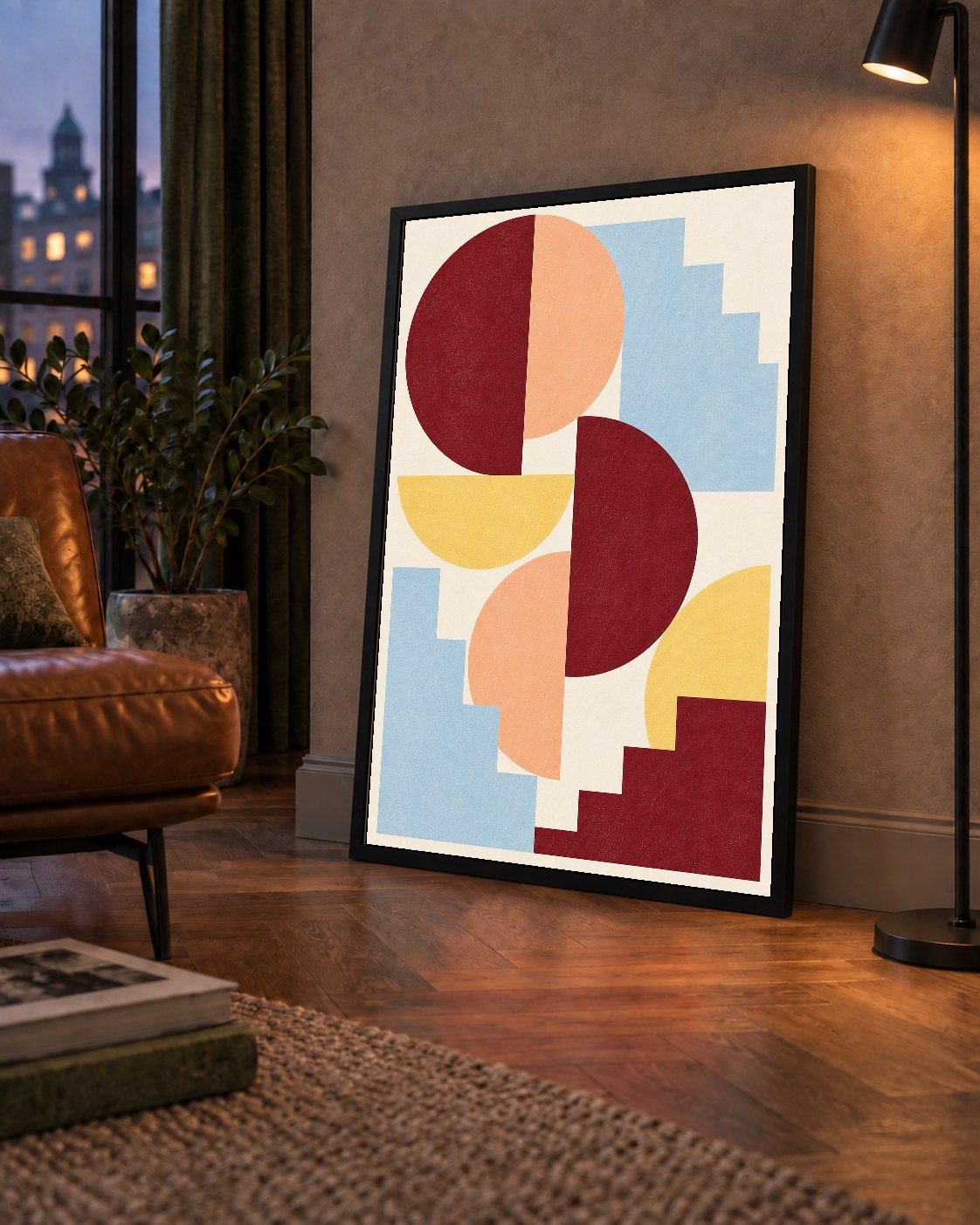 Soyut Geometrik Şekiller Dijital Poster | Modern Sanat Baskısı