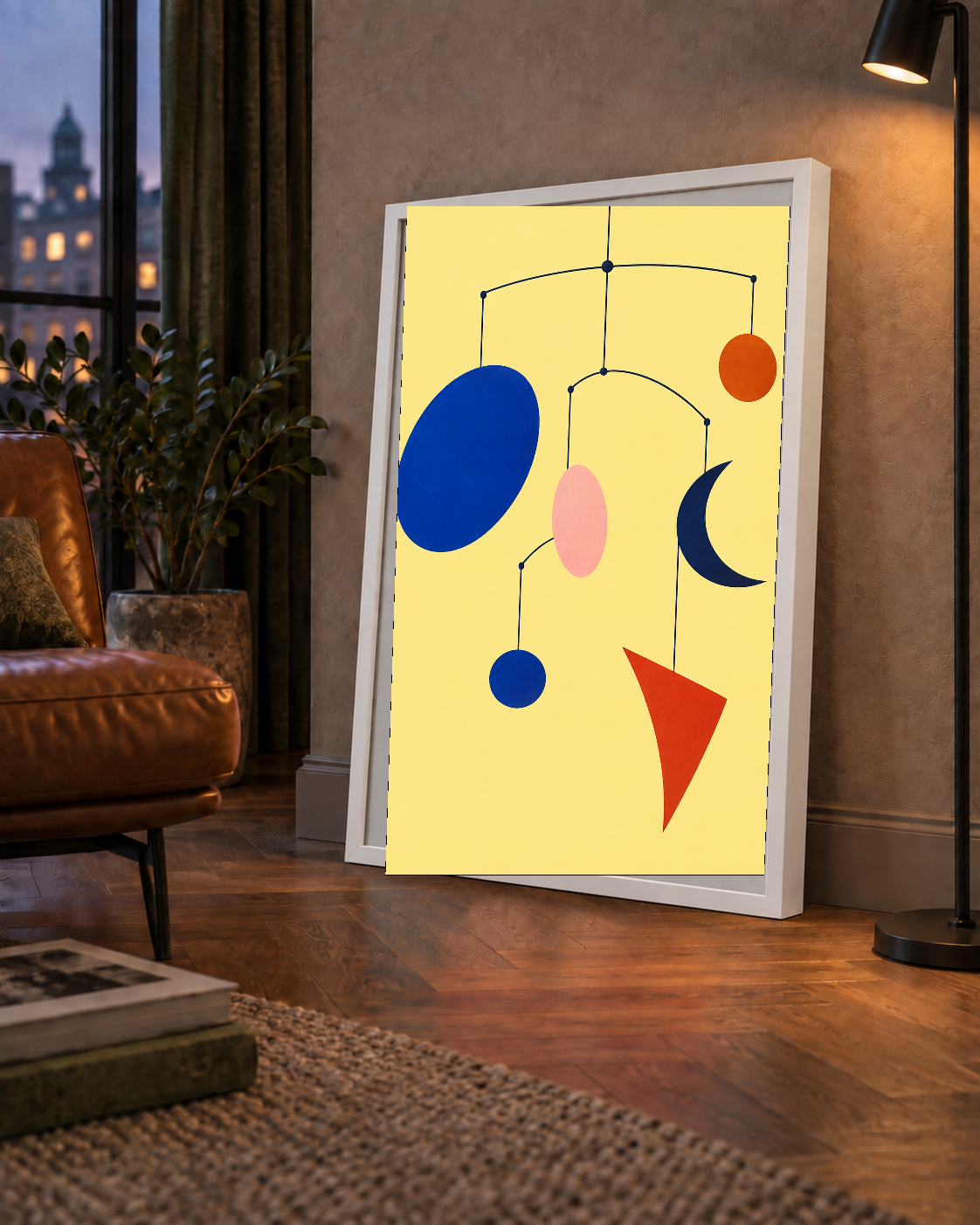 Soyut Mobil Heykel: Minimalist Modern Poster
