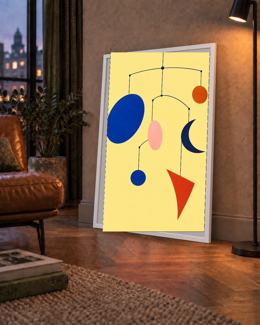 Soyut Mobil Heykel: Minimalist Modern Poster