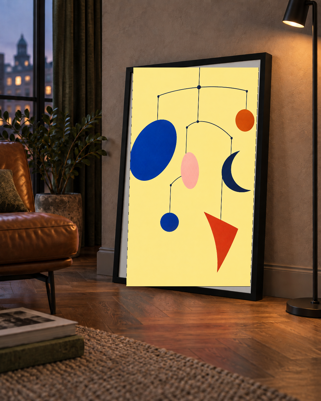 Soyut Mobil Heykel: Minimalist Modern Poster