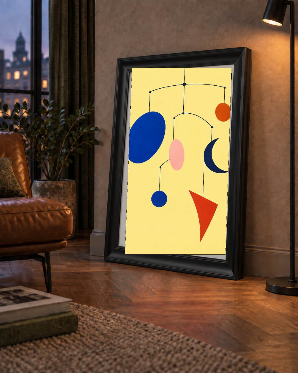 Soyut Mobil Heykel: Minimalist Modern Poster